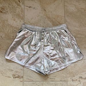 Silver Metallic Shorts